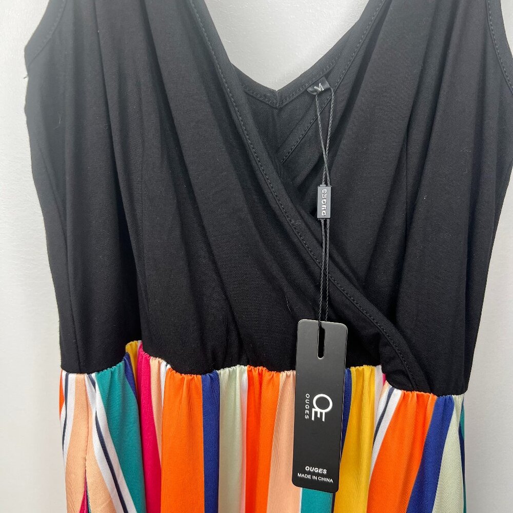 Ouges Women's Maxi Dress Size Med V-Neck Adjustable Spaghetti Strap w/Pockets - Picture 4 of 12